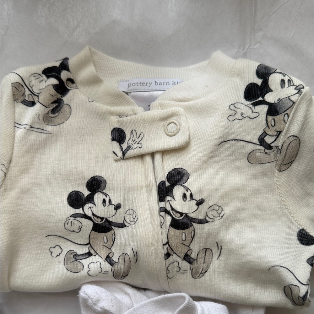 Pottery Barn Kids Cream Mickey Mouse Onesie